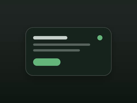 The Evergreen theme: a widget card on the desktop colour it ships with.