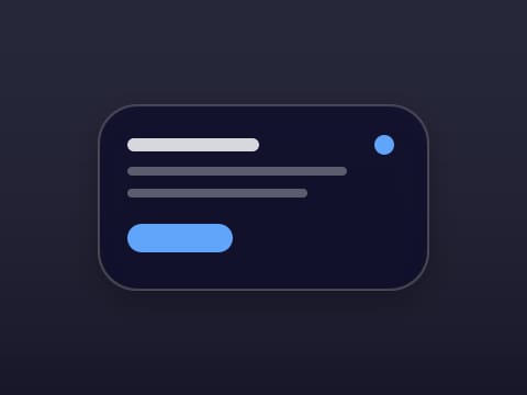 The Frosted Glass theme: a widget card on the desktop colour it ships with.