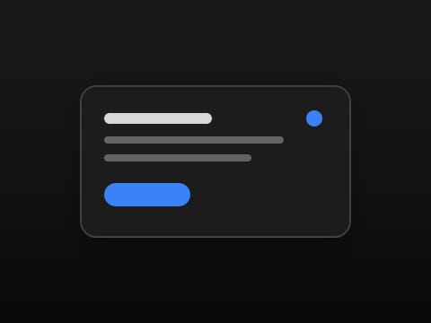 The Midnight theme: a widget card on the desktop colour it ships with.