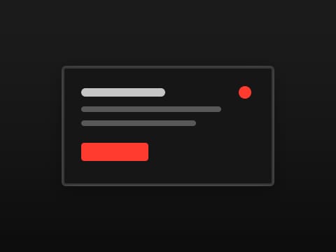 The Red Alert theme: a widget card on the desktop colour it ships with.